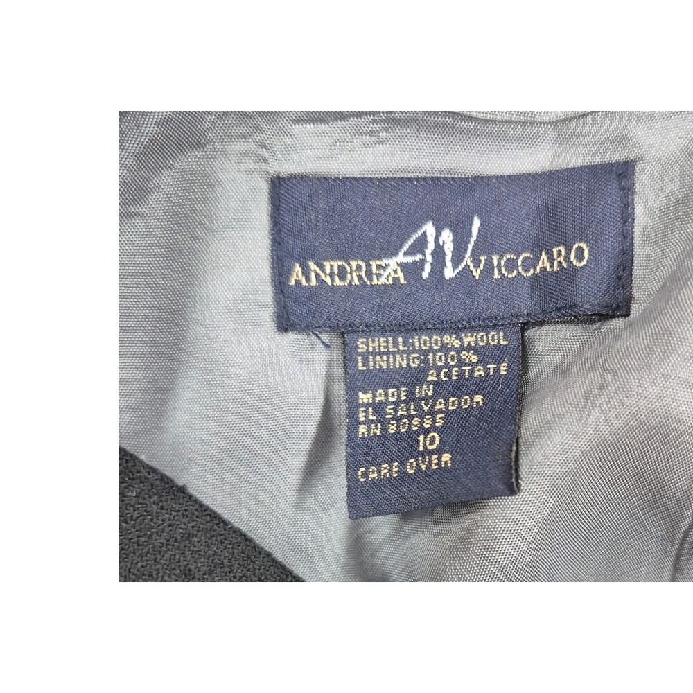 Andrea Viccaro 100% Wool Dress Black Fully Lined Sz 10 VTG 80s 90s NWT - Picture 3 of 6